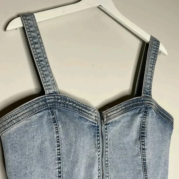 Wild Fable Women's Denim Zip-Front Corset Tank Top - Picture 7 of 12
